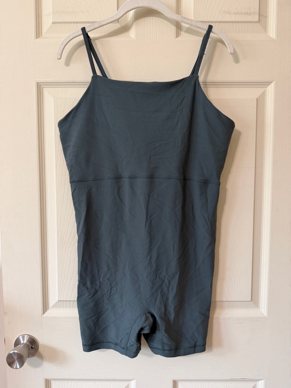 Classic Teal Women’s One-Piece Athletic Romper with Slim Adjustable Straps